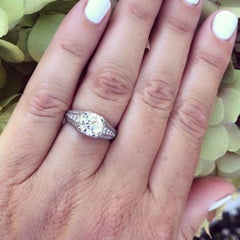 Anello personalizzato in platino con diamante francese GIA da 1,55 carati