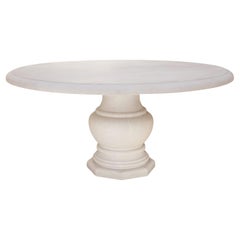 Custom French Limestone Round Dining/Center Table with Baluster Base