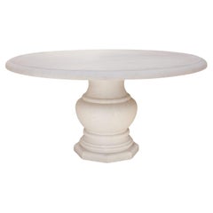 Custom French Limestone Round Dining/Center Table with Baluster Base