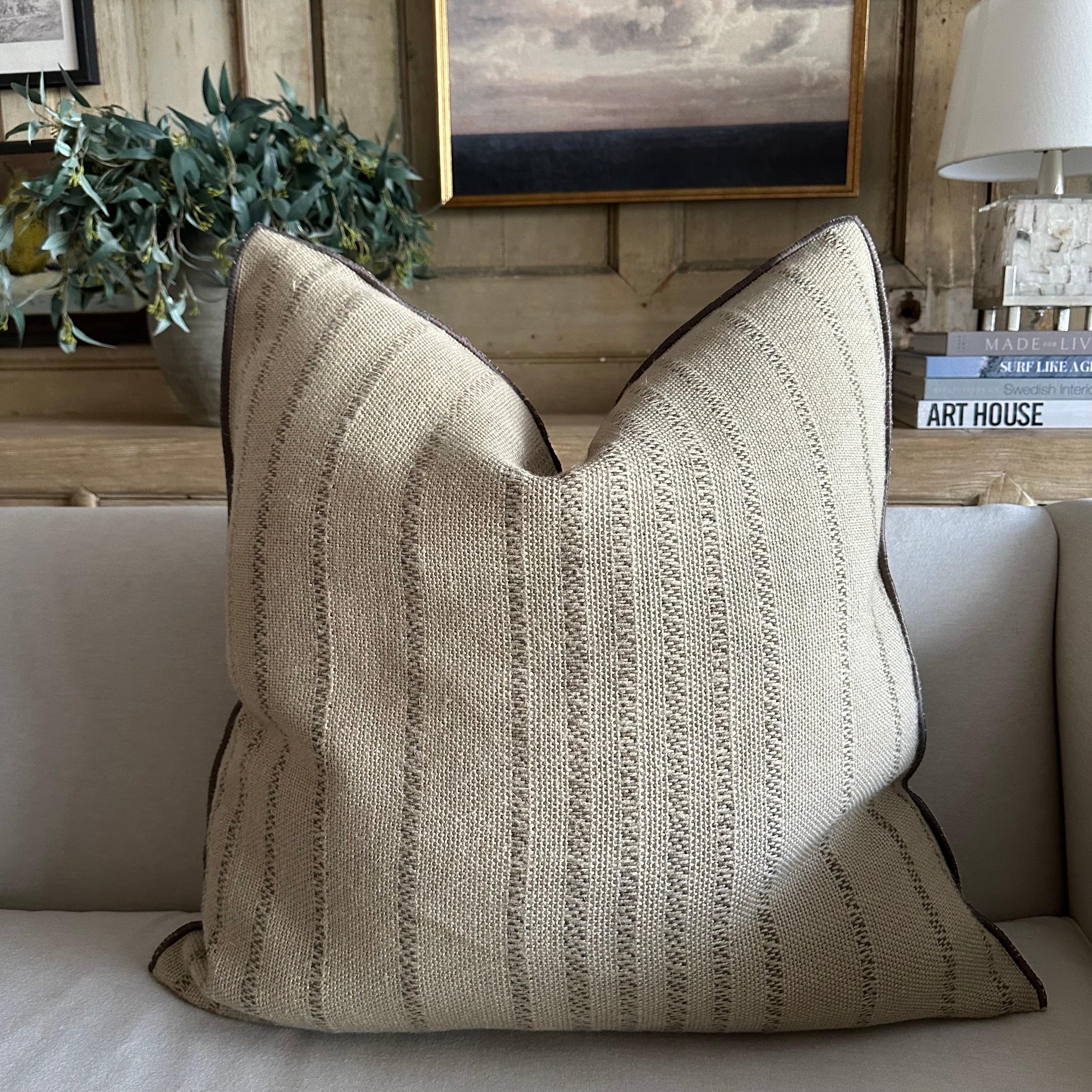 Wool Custom French Linen Embroidered Double Sided Pillow Cover For Sale