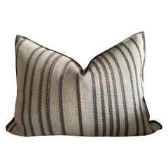 Custom French Linen Embroidered Double Sided Pillow with Insert