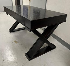 Custom French Modern Neoclassical Carved and Cerused Oak Desk, Jean-Michel Frank