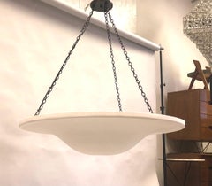 French Modern Neoclassical Plaster Chandelier, Jean Michel Frank and Giacometti