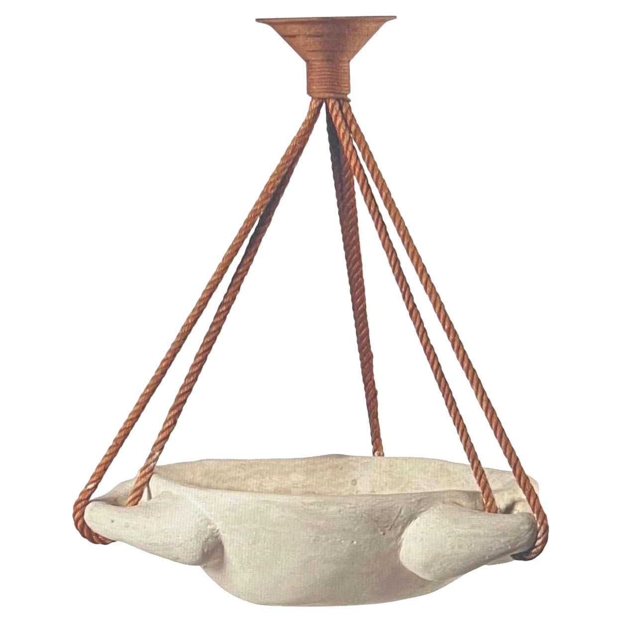 Custom French Plaster Chandelier in the Style of Jean-Charles Moreux
