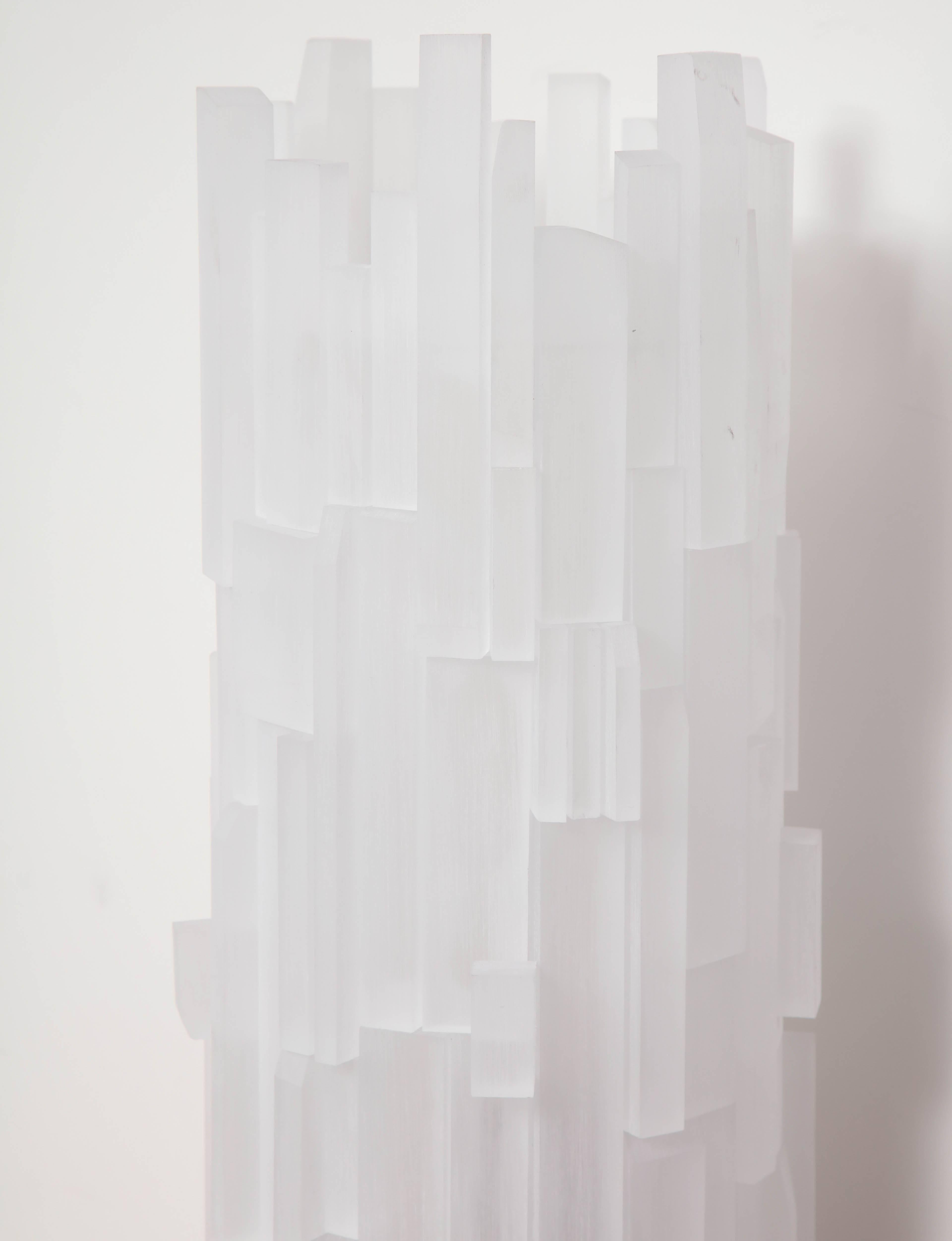 Frosted Acrylic Cylinder Table Lamp In New Condition For Sale In New York, NY