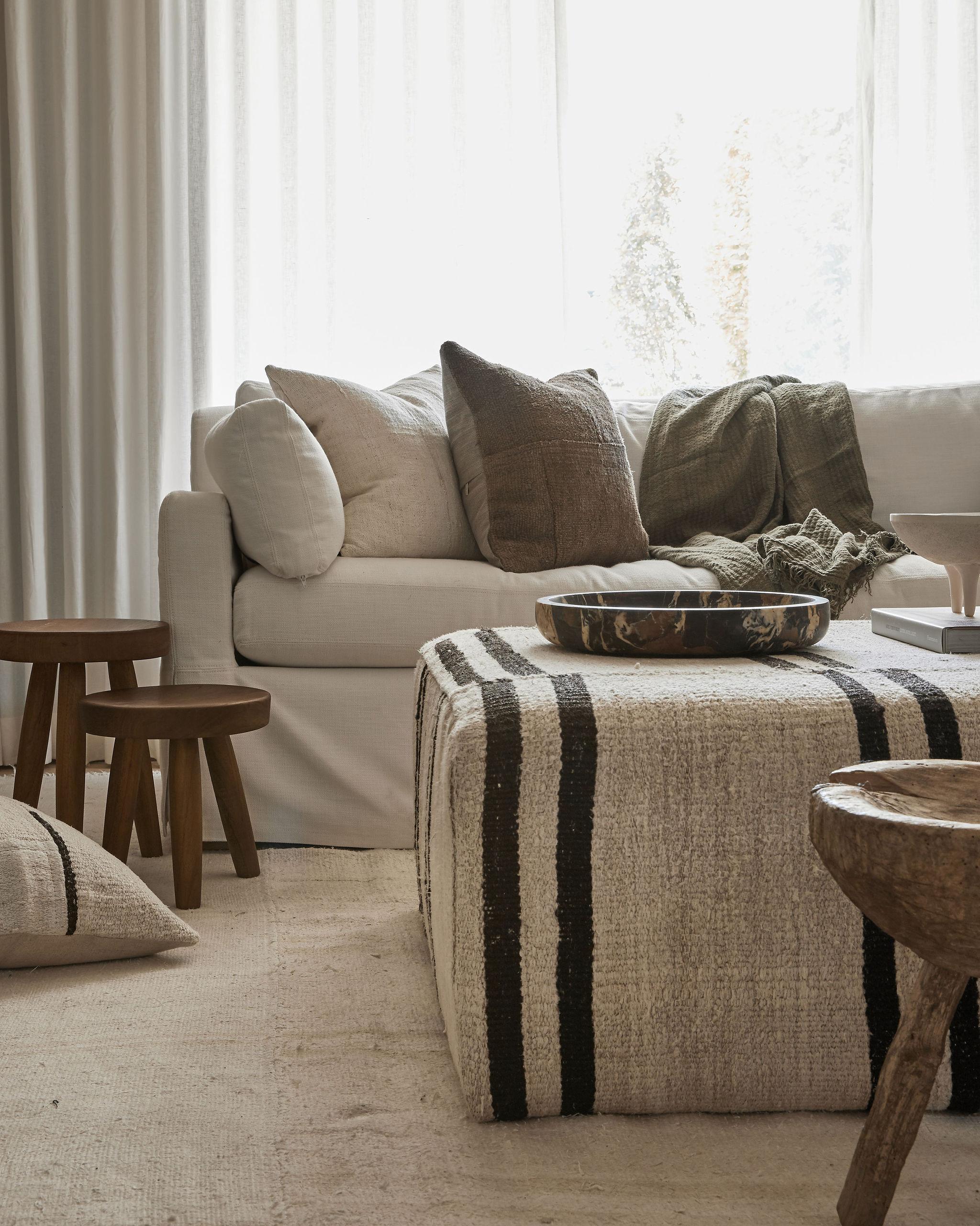 Contemporary Custom Gemini Kilim Ottoman For Sale