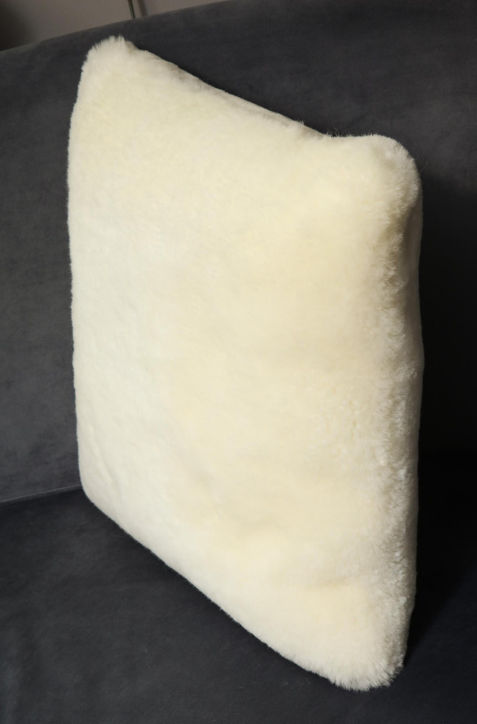 American Genuine Shearling Pillow in Cream Color