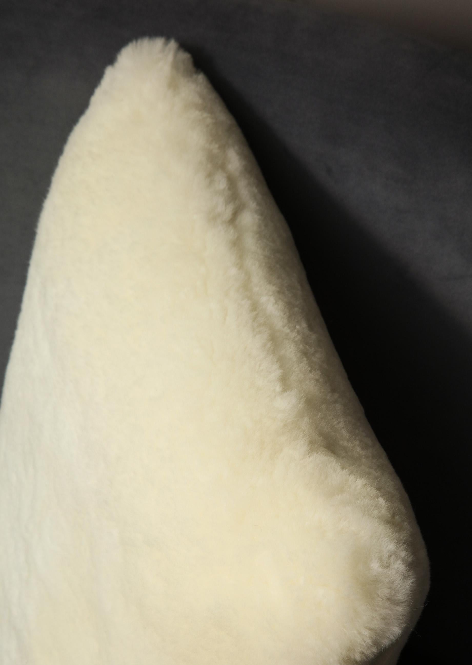 Genuine Shearling Pillow in Cream Color In New Condition In New York, NY