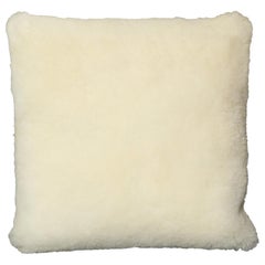 Genuine Shearling Pillow in Cream Color