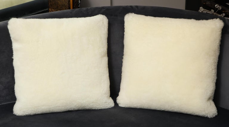 Coussin En Véritable Peau De Mouton Blanc Crème 62x31 Cm – Doux Et Confortable