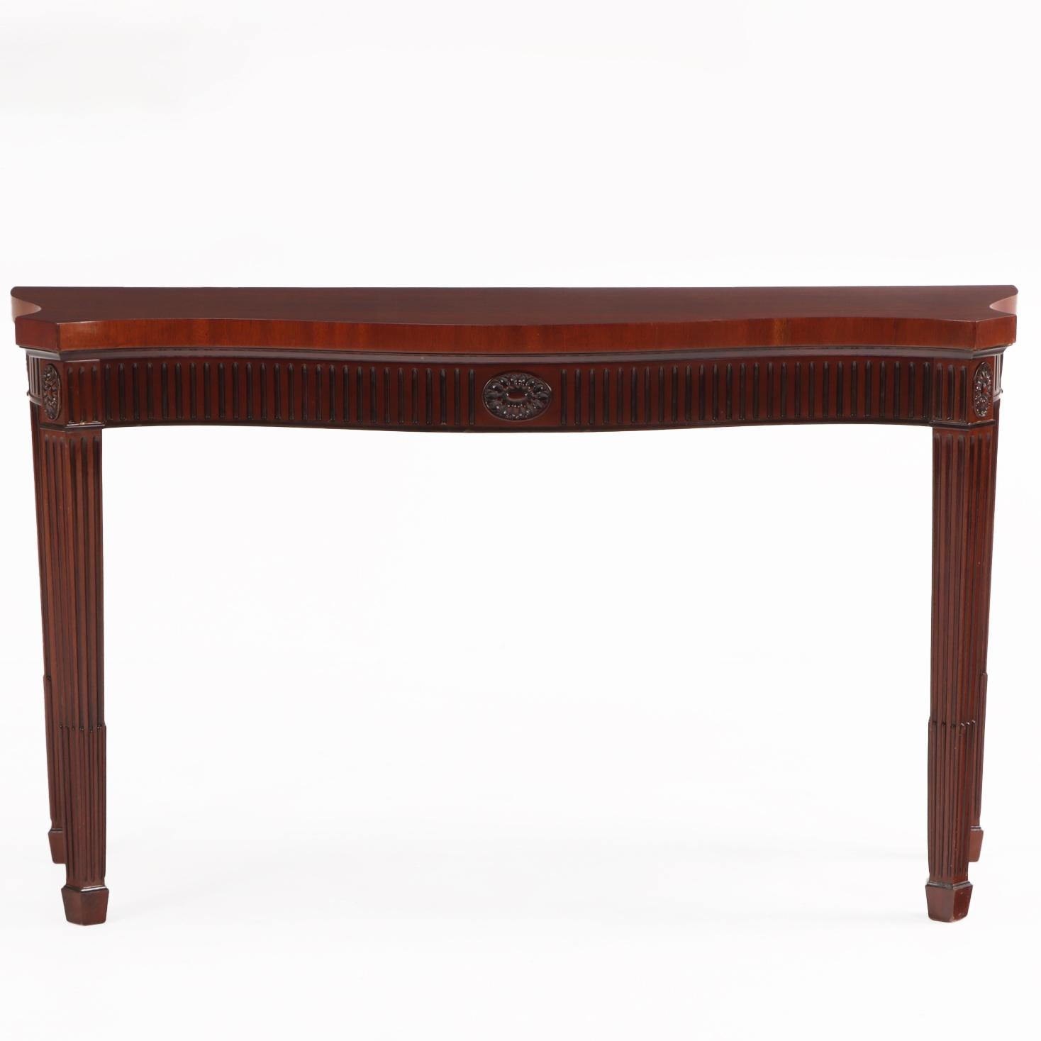 Carved Custom Georgian-Style Mahogany Console Table, C. 1960. For Sale