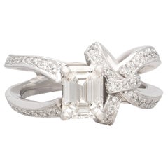 Bague personnalisée GIA 1,21ct diamant taille émeraude