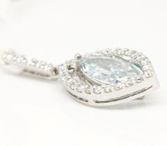 Custom GIA 18k White Gold, VS1, 1.25tcw Fancy Intense Green Blue Diamond Pendant