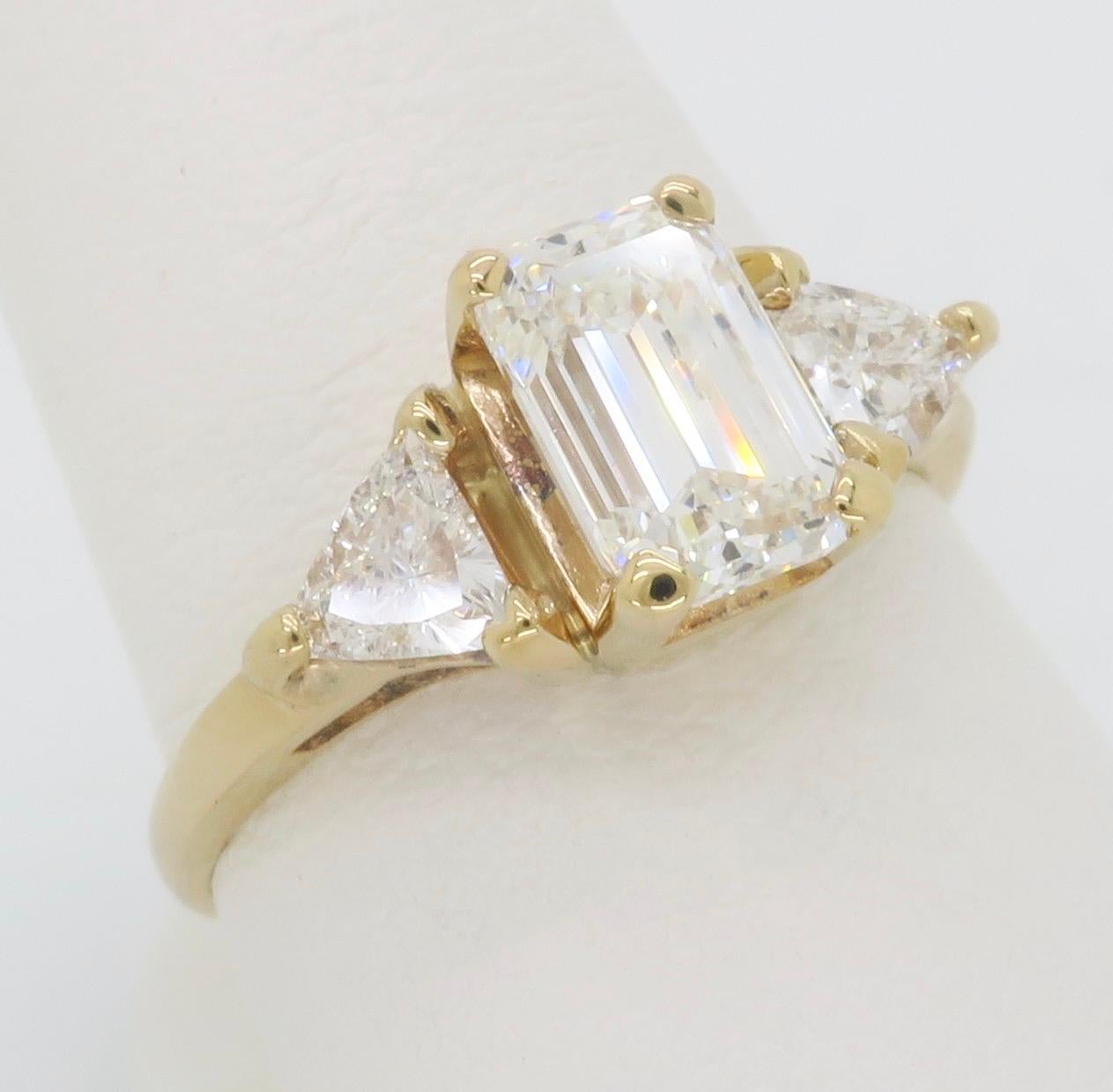 Custom GIA Certified 1.73CTW Three Stone Diamond Engagement Ring 5