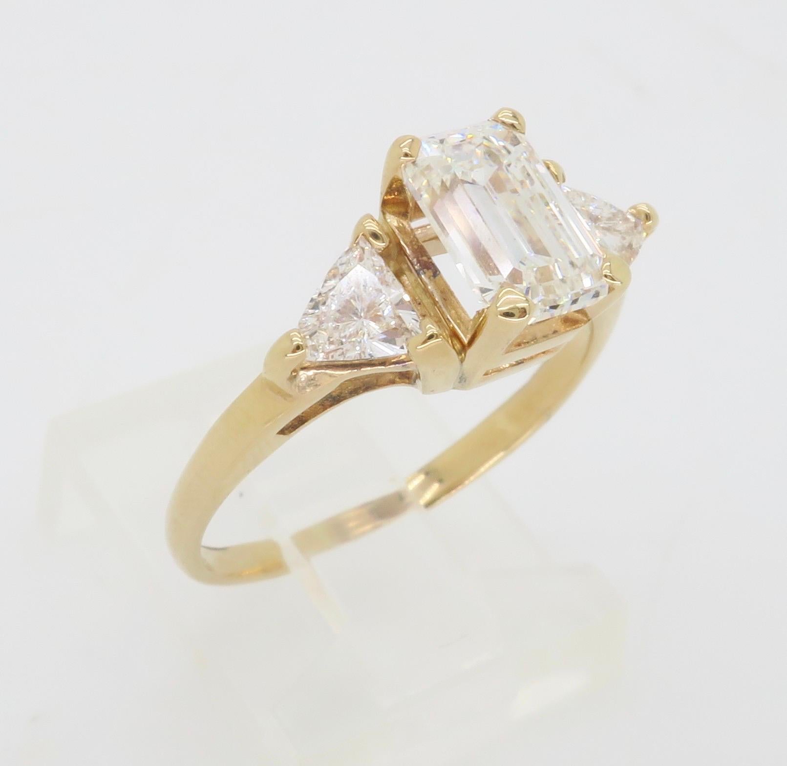Custom GIA Certified 1.73CTW Three Stone Diamond Engagement Ring 6