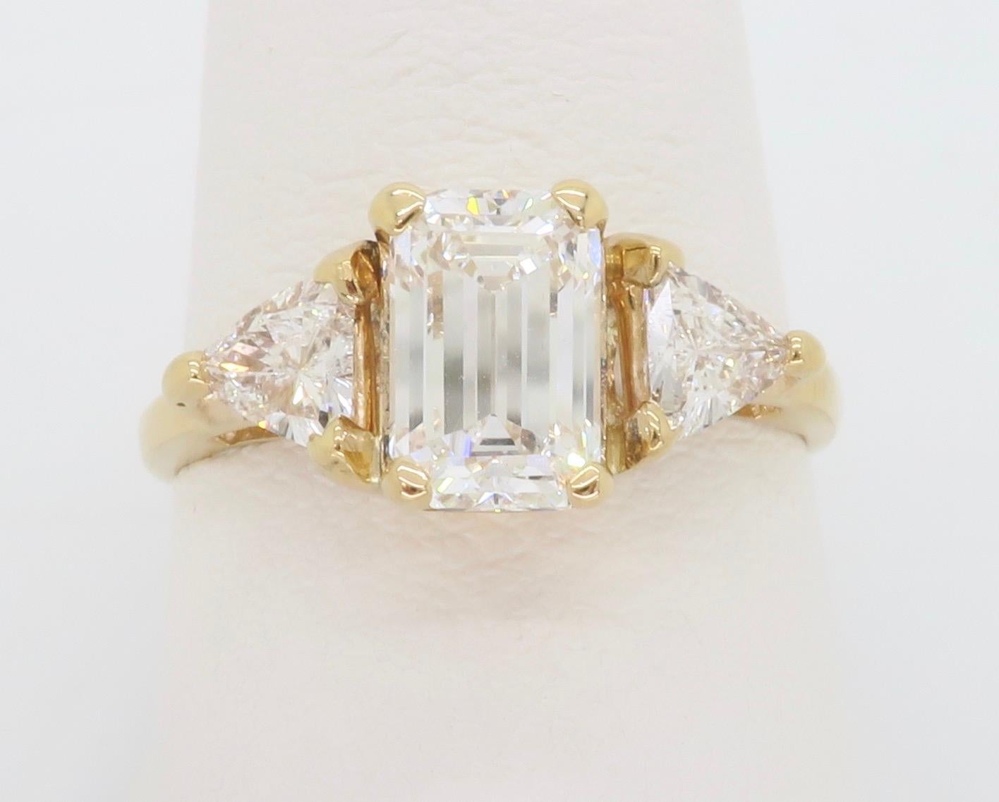 Custom GIA Certified 1.73CTW Three Stone Diamond Engagement Ring 7