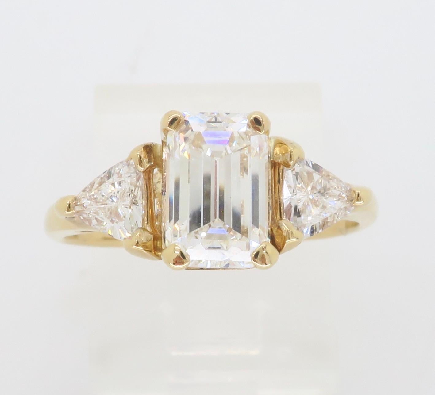Custom GIA Certified 1.73CTW Three Stone Diamond Engagement Ring 9