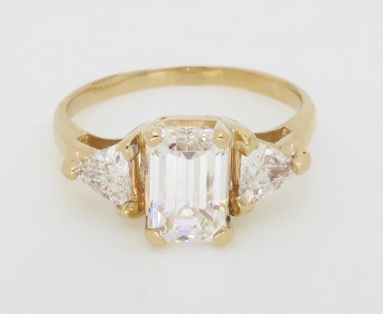 Custom GIA Certified 1.73CTW Three Stone Diamond Engagement Ring 2