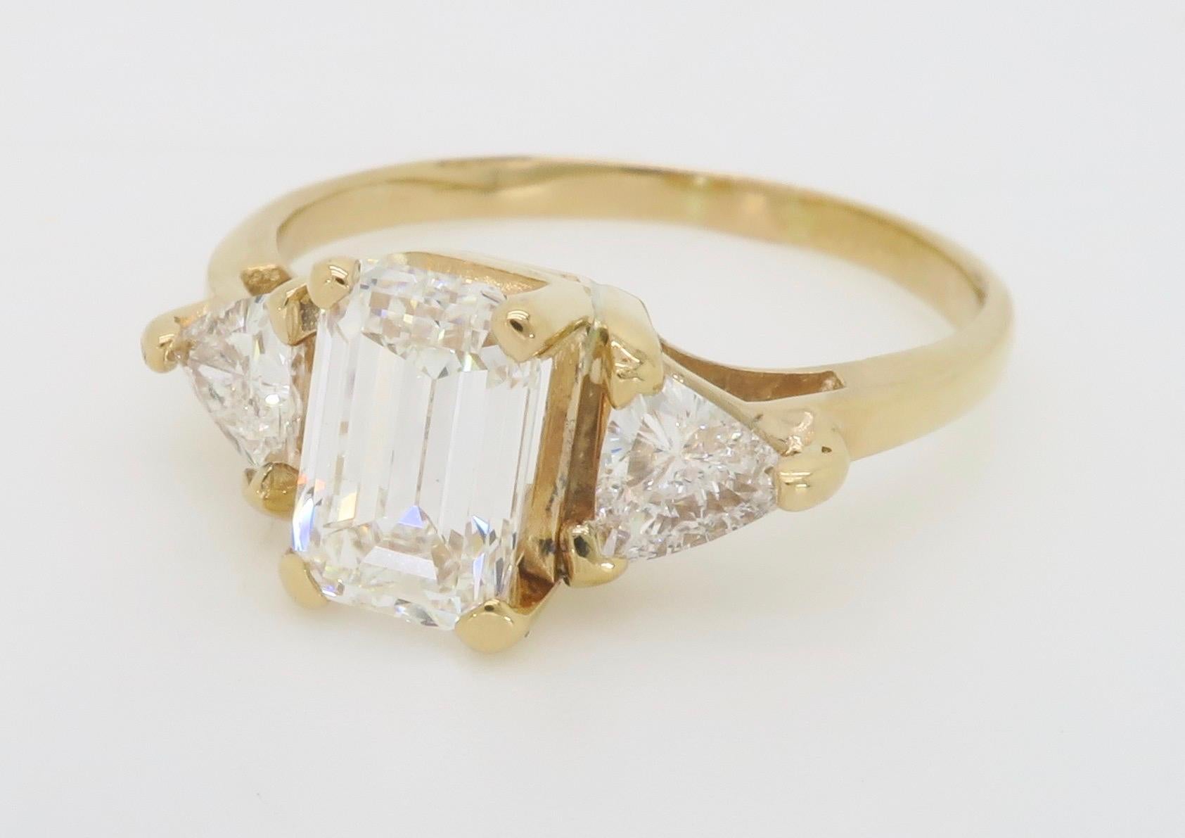 Custom GIA Certified 1.73CTW Three Stone Diamond Engagement Ring 3