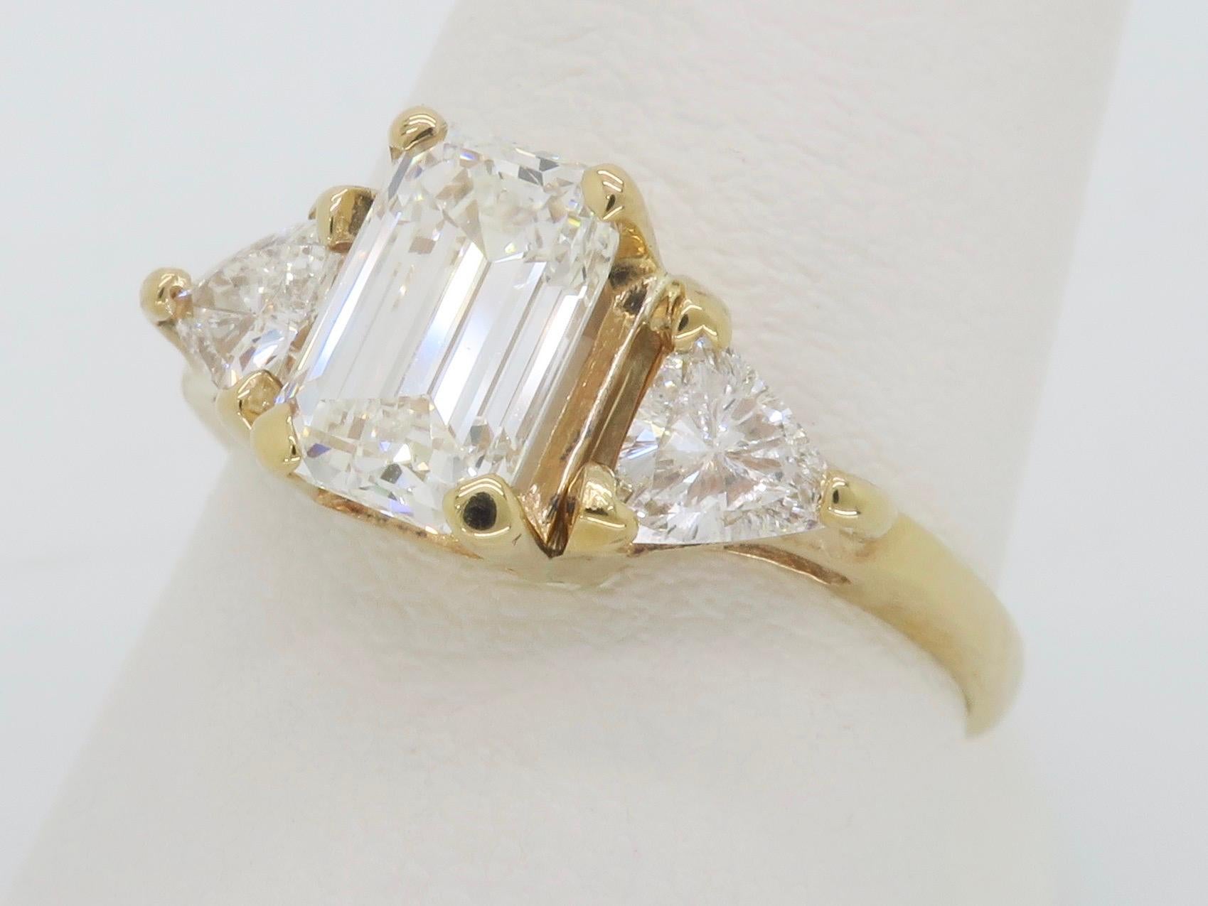 Custom GIA Certified 1.73CTW Three Stone Diamond Engagement Ring 4