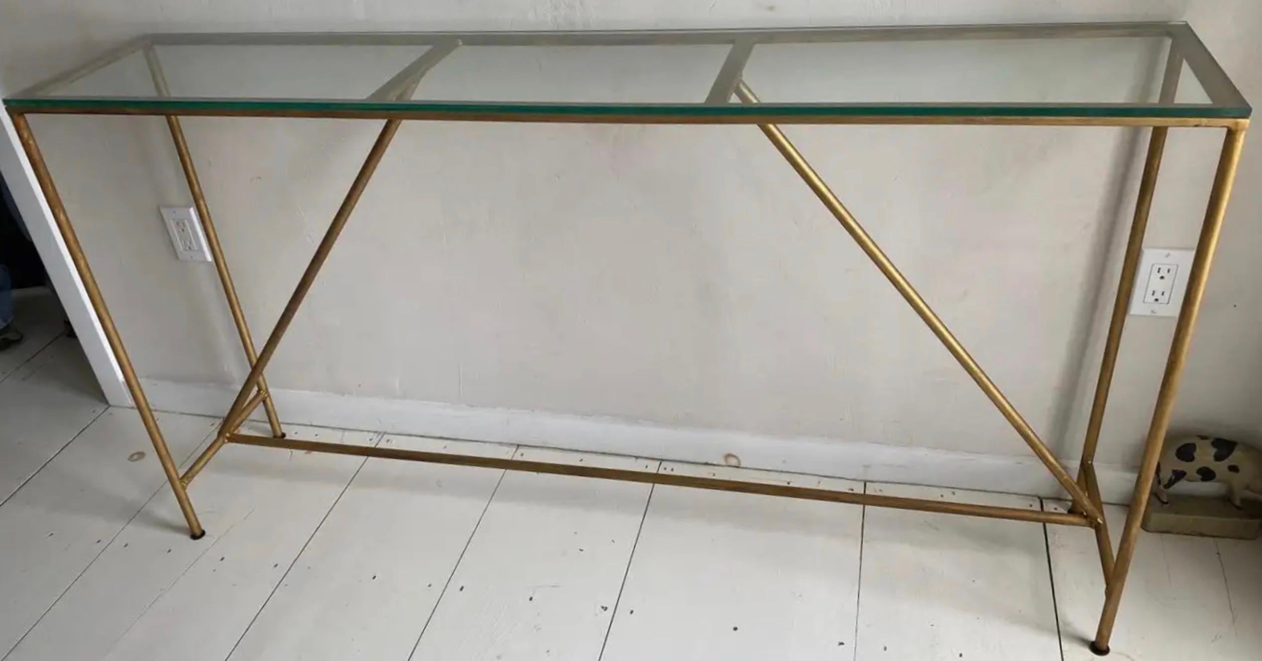 Benutzerdefinierte vergoldeten Metall Eisen Basis Konsolentisch, Schreibtisch, oder Ding Tisch Basis im Zustand „Neu“ im Angebot in Sheffield, MA