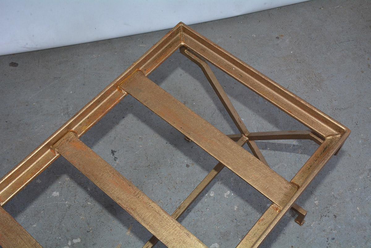 Custom Gilt Wrought Iron Bench Frame In New Condition In Sheffield, MA