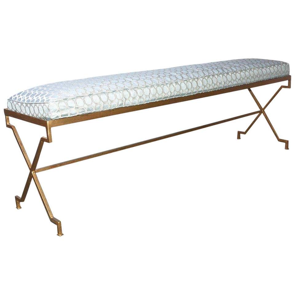 Custom Gilt Wrought Iron Bench Frame at 1stDibs | custom wrought iron ...