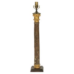 Custom Giltwood Column Table Lamp
