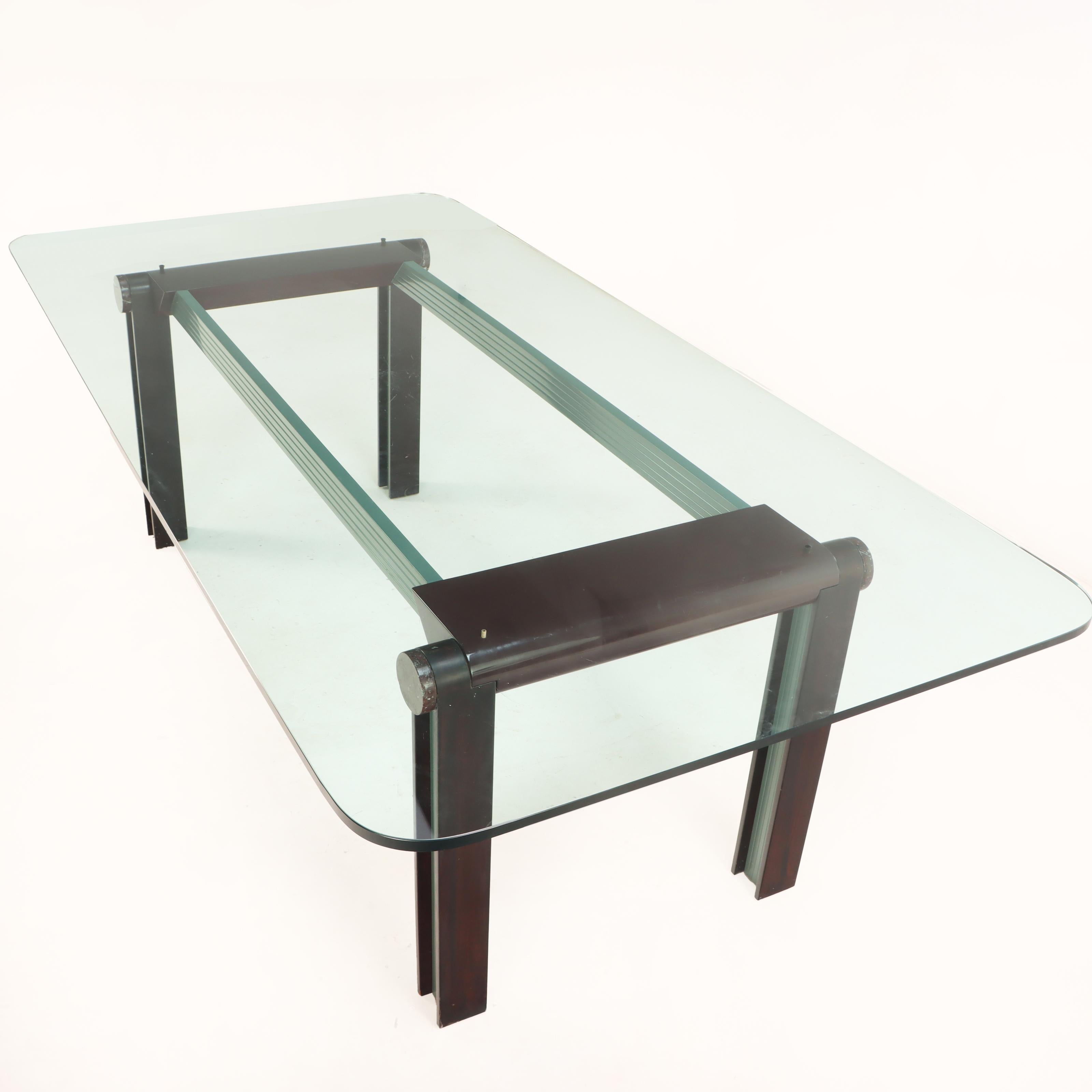 Mesa de comedor Art Decó única de cristal y mármol en Bueno estado para la venta en New York, NY