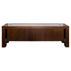 Custom Glass Mosaic Top Wood Sideboard