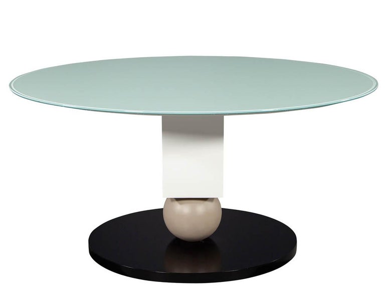 Custom Glass Top Modern Dining Table by Carrocel For Sale at 1stDibs