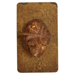 Custom Gold Metal and Resin Crystal Wall Lamp, France 1970s