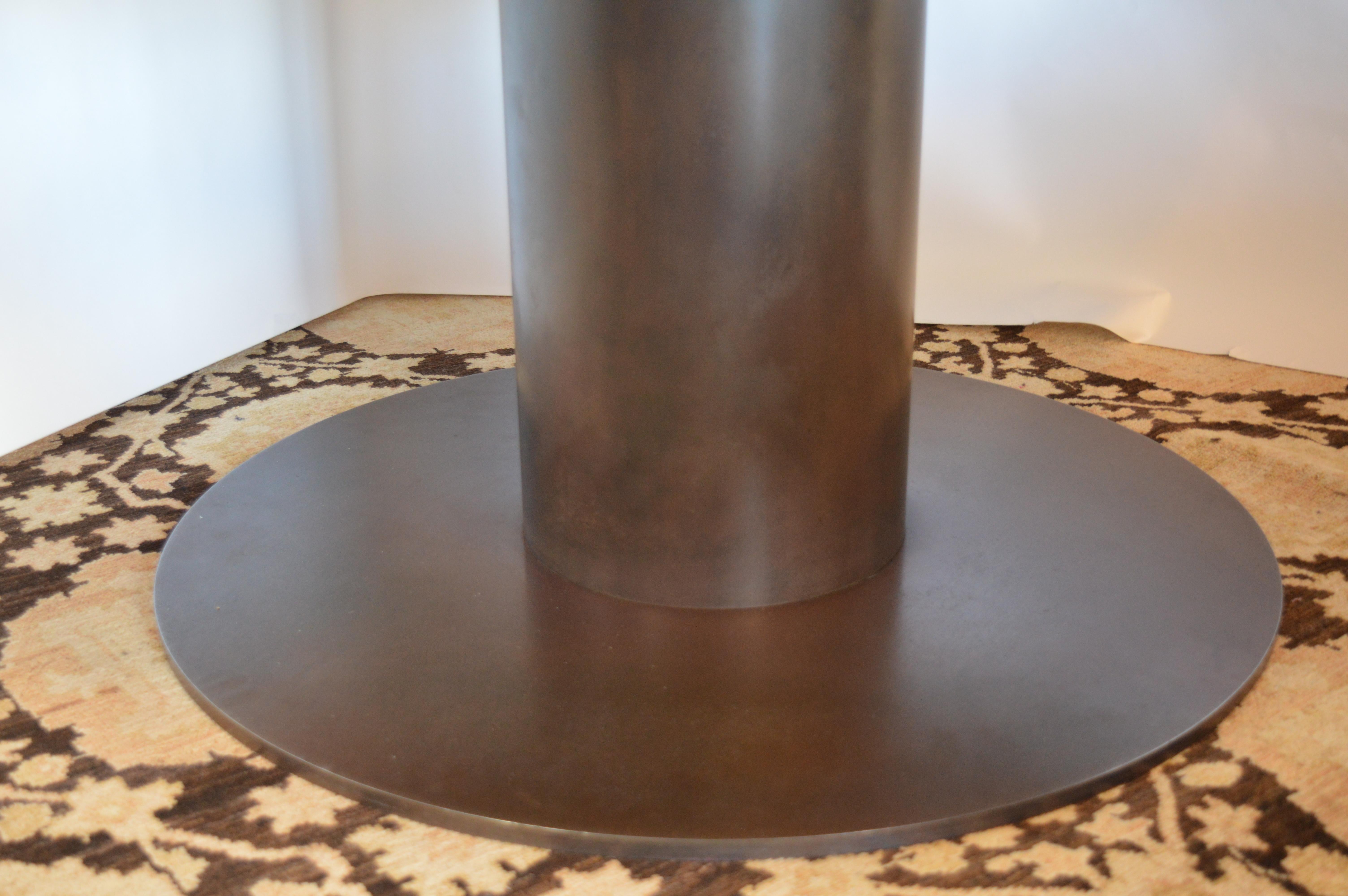 Custom Granite Cocktail Table with Metal Base In Good Condition For Sale In Los Angeles, CA