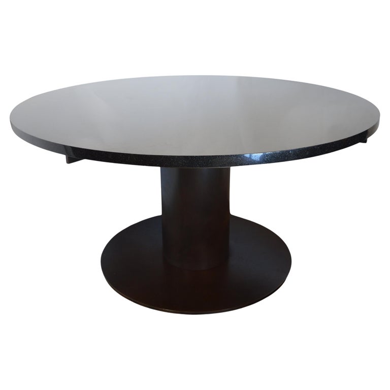Custom Granite Cocktail Table with Metal Base For Sale at 1stDibs