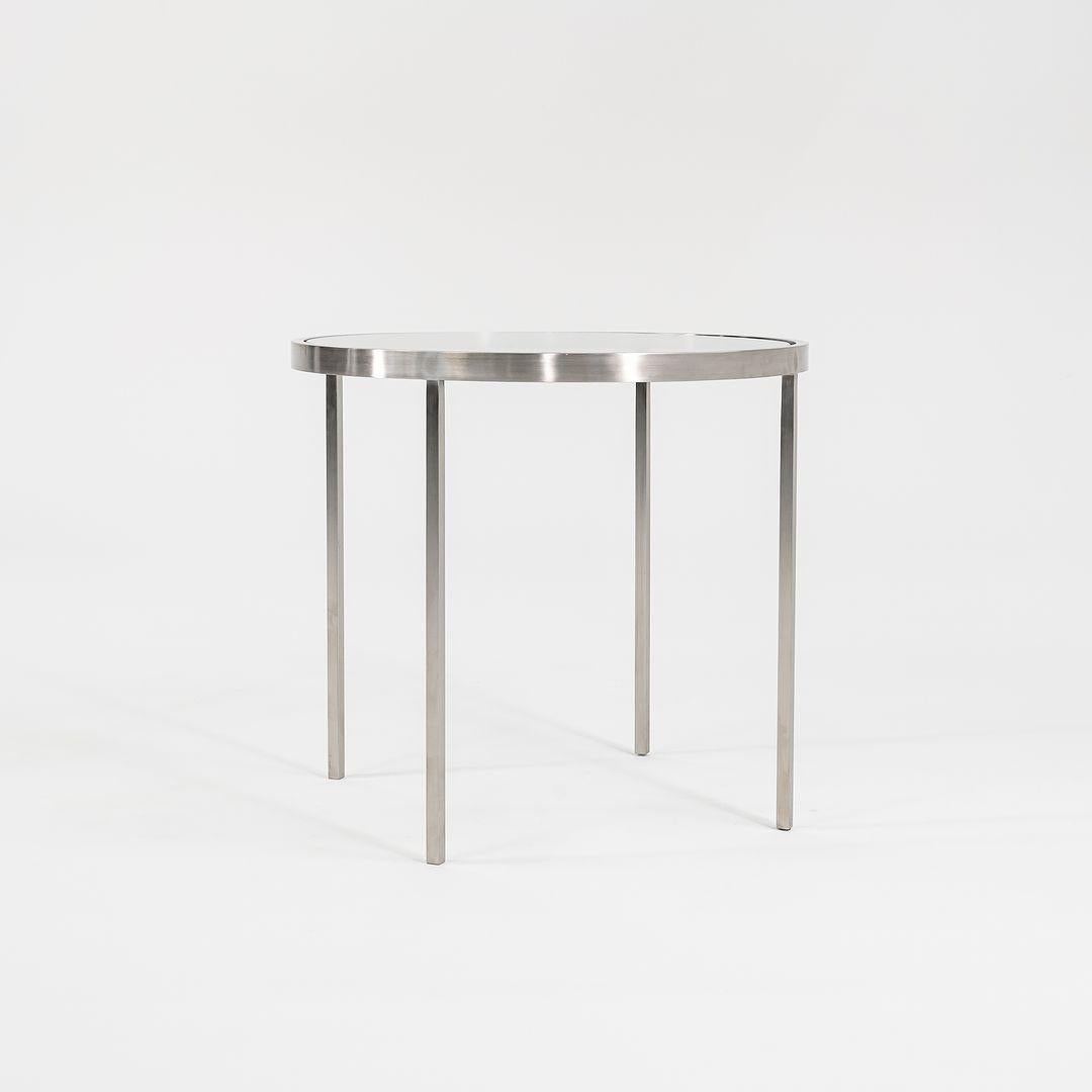 Custom Gratz Industries Side Tables in Solid Stainless Steel with Glass Tops In Good Condition For Sale In Philadelphia, PA