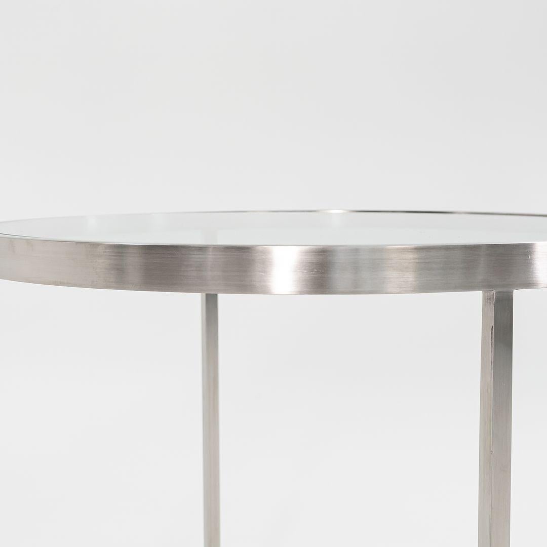 Custom Gratz Industries Side Tables in Solid Stainless Steel with Glass Tops For Sale 1