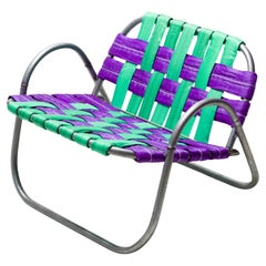 "RAIR Chair", Woven Green and Purple Chair, Repurposed Construction Materials