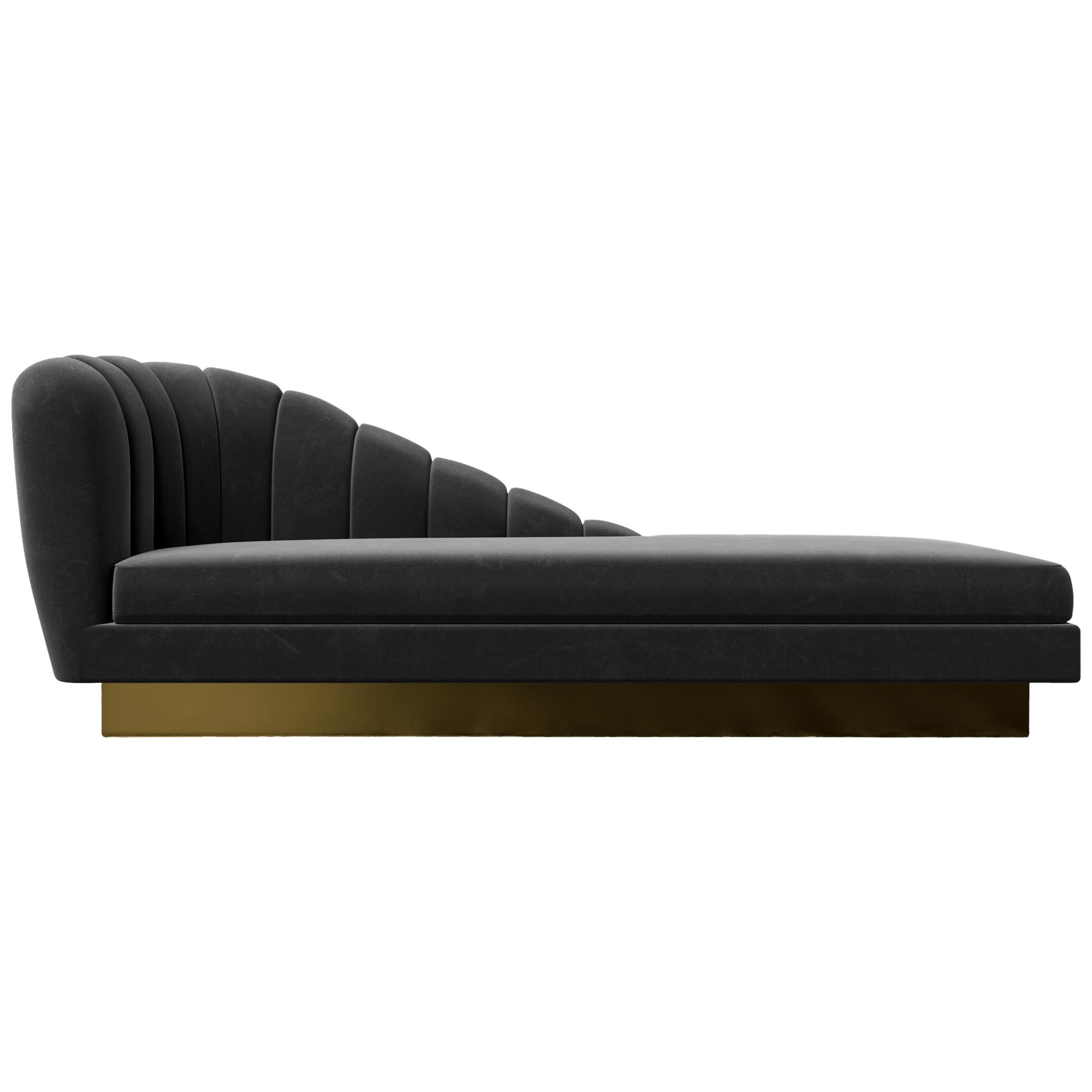 CUSTOM GUINEVERE CHAISE - Modern Asymmetrical Velvet Chaise
