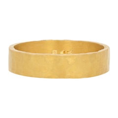 Custom Hammered Band, 24 Karat Yellow Gold Wedding Ring