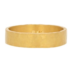 Custom Hammered Band, 24 Karat Yellow Gold Wedding Ring