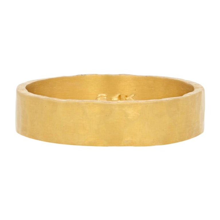 Custom Hammered Band, 24 Karat Yellow Gold Wedding Ring at 1stDibs | 24 ...