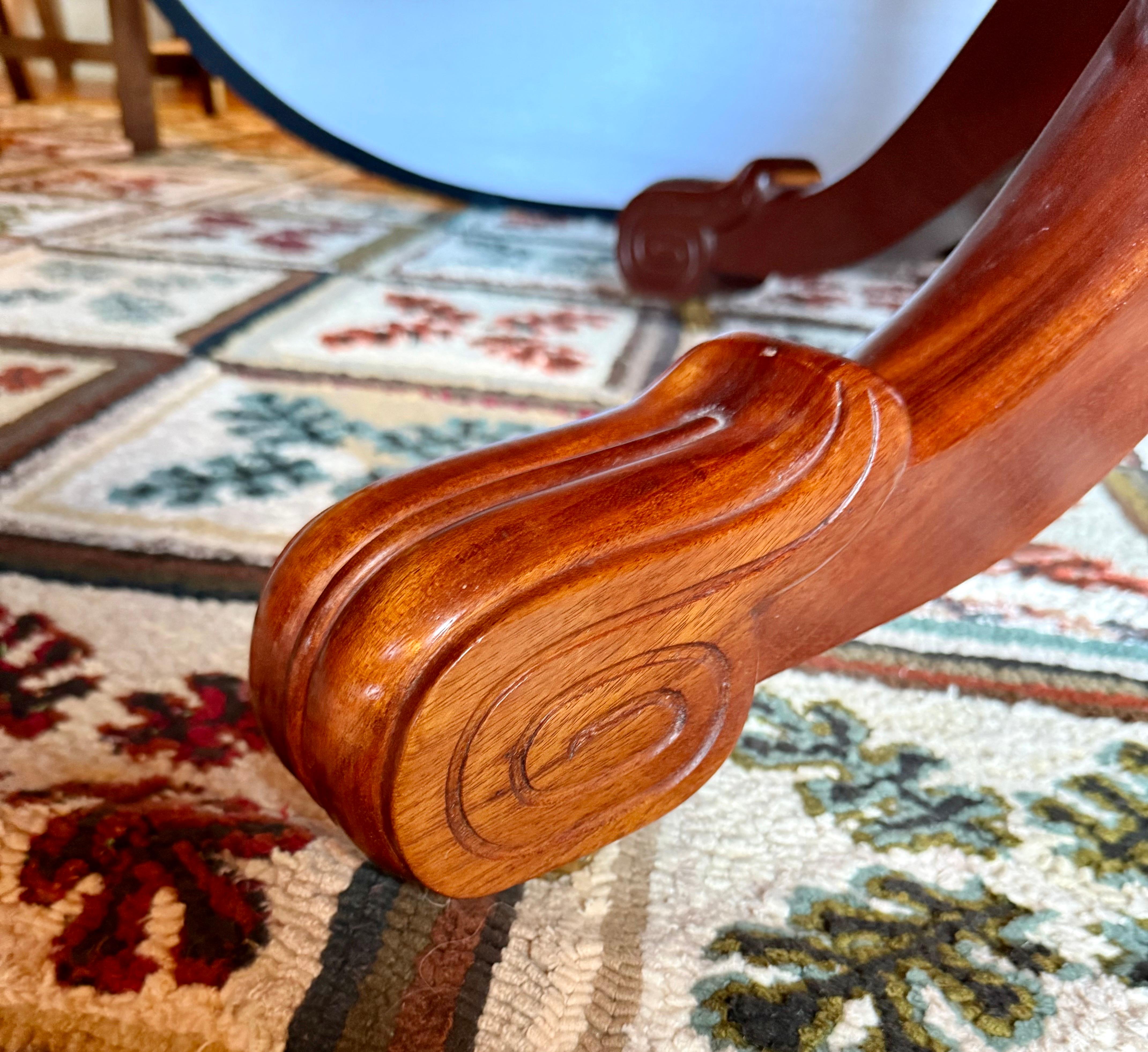Custom Hand Crafted Federal Style Mahogany Triple Pedestal 15 Ft. Dining Table For Sale 5