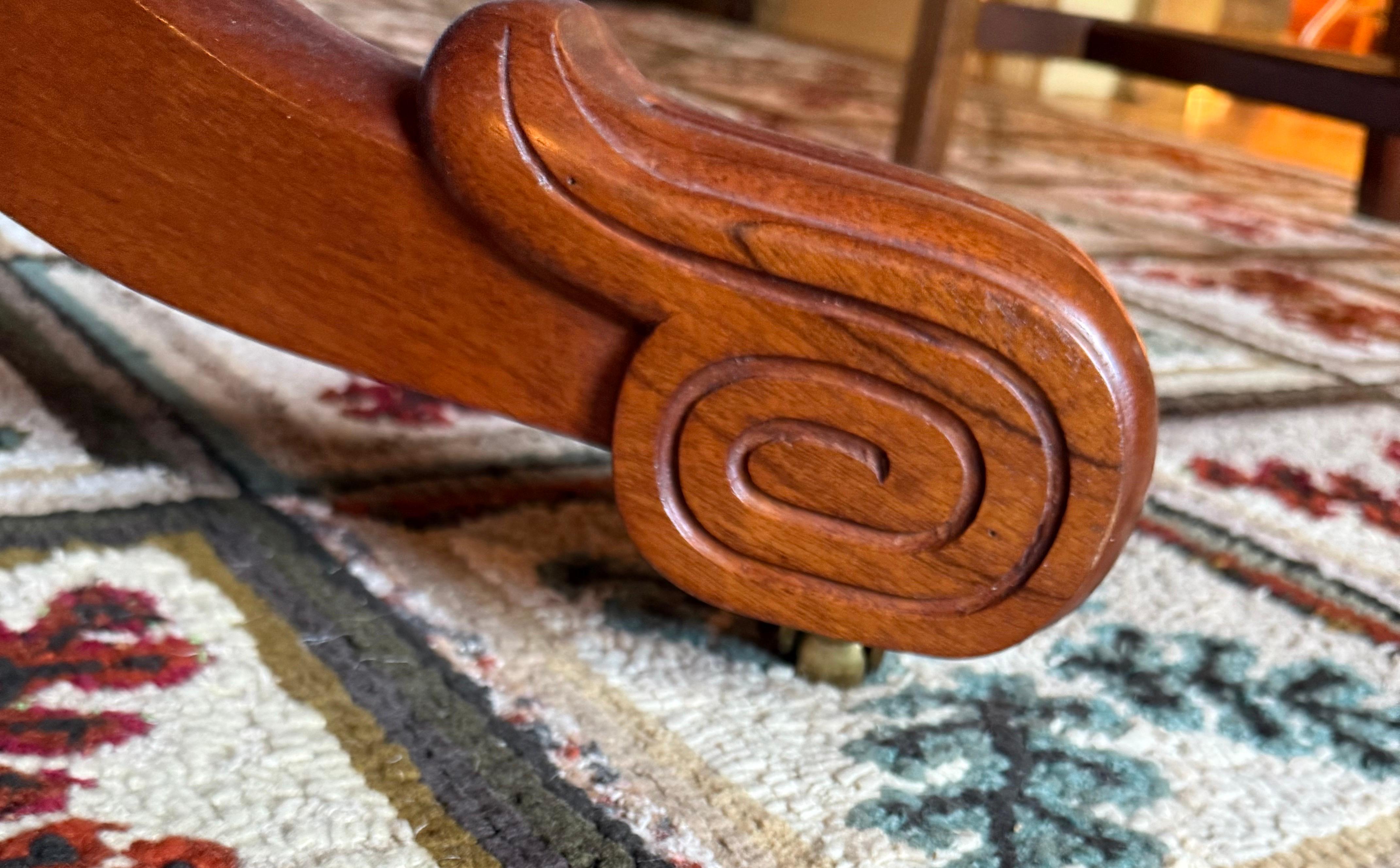Custom Hand Crafted Federal Style Mahogany Triple Pedestal 15 Ft.Dining Table en vente 2