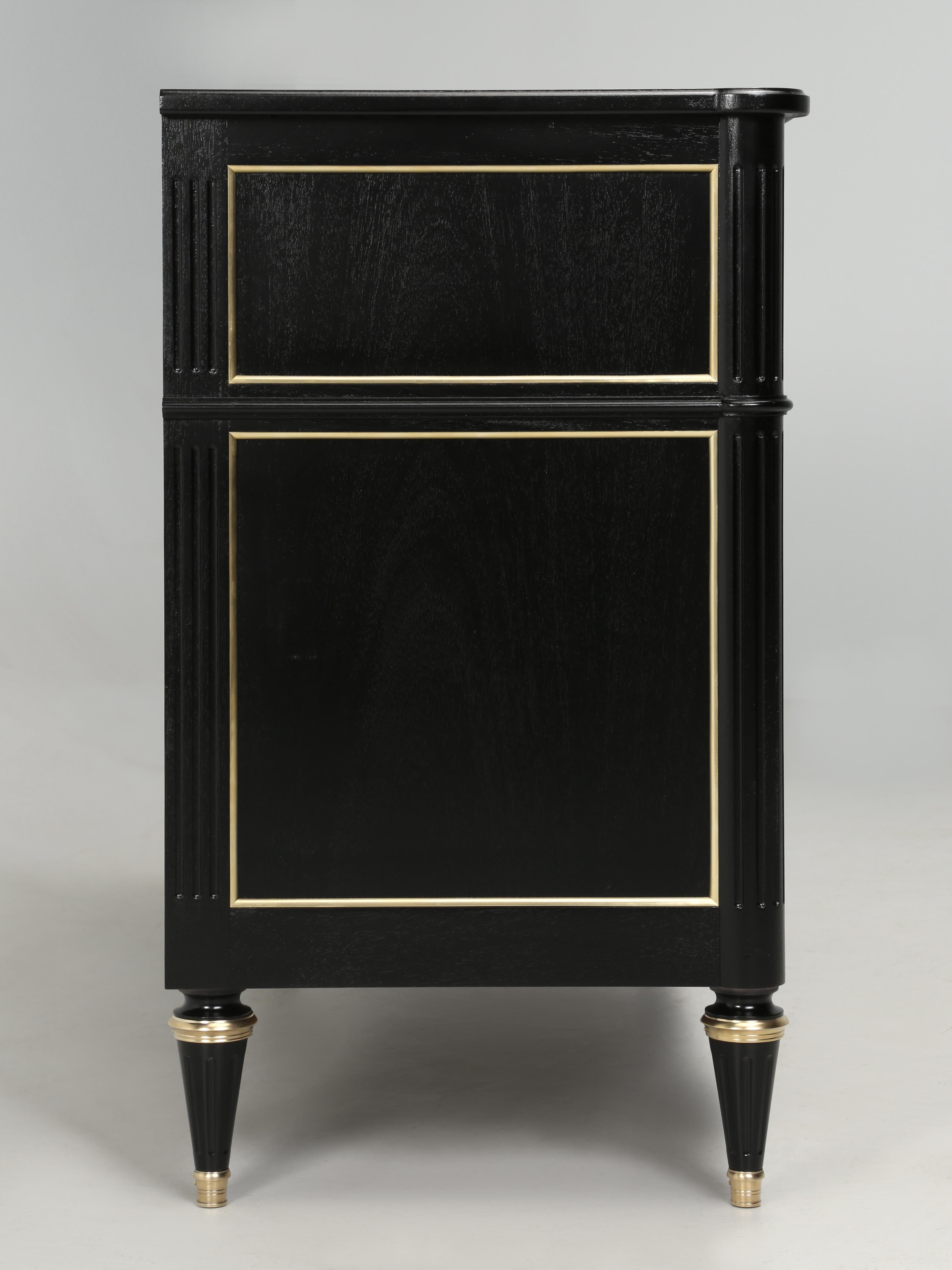 Custom Handcrafted French Louis XVI Style Ebonized Commode Custom Made Any Size For Sale 5