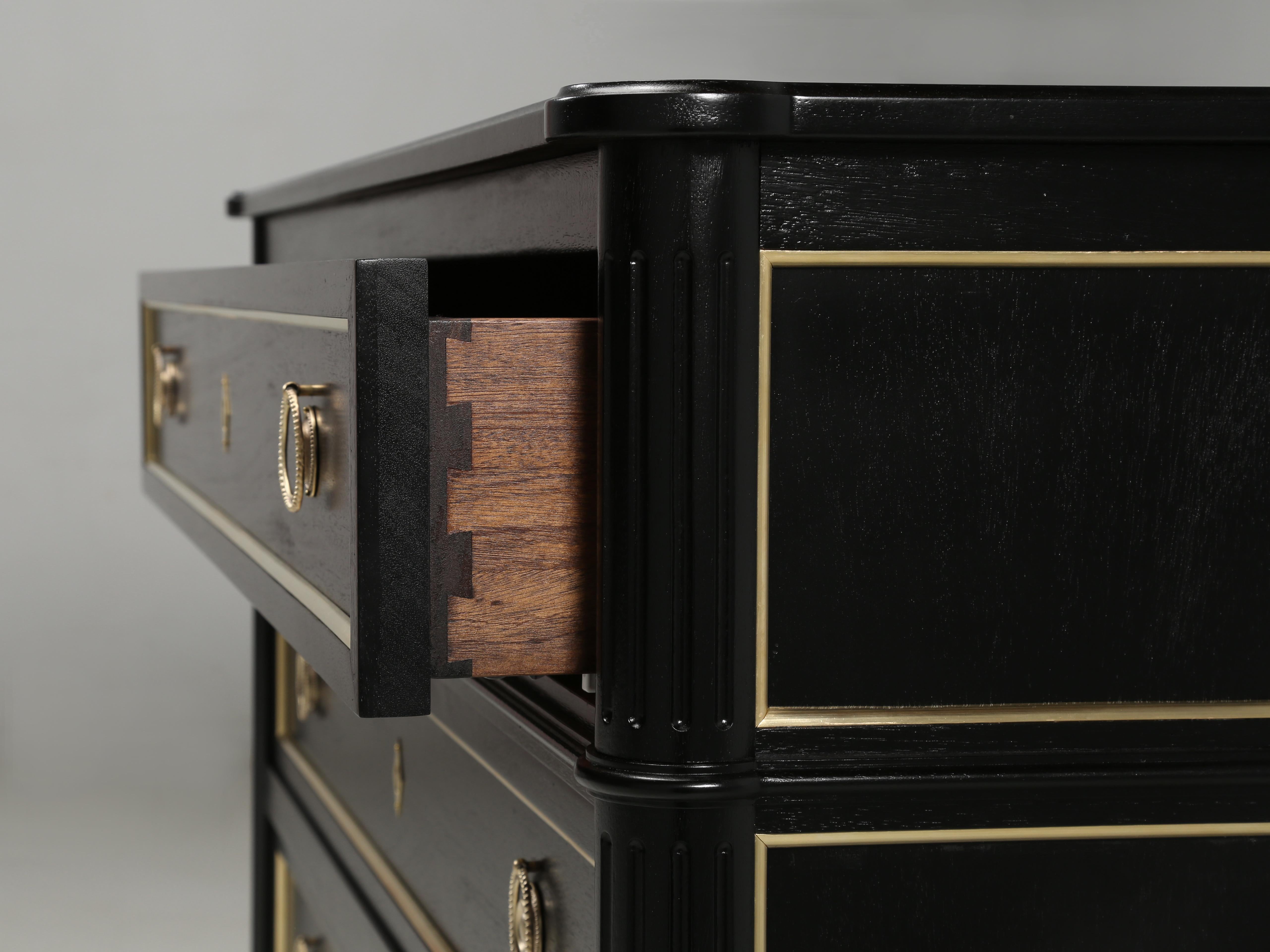 Custom Handcrafted French Louis XVI Style Ebonized Commode Custom Made Any Size In New Condition For Sale In Chicago, IL