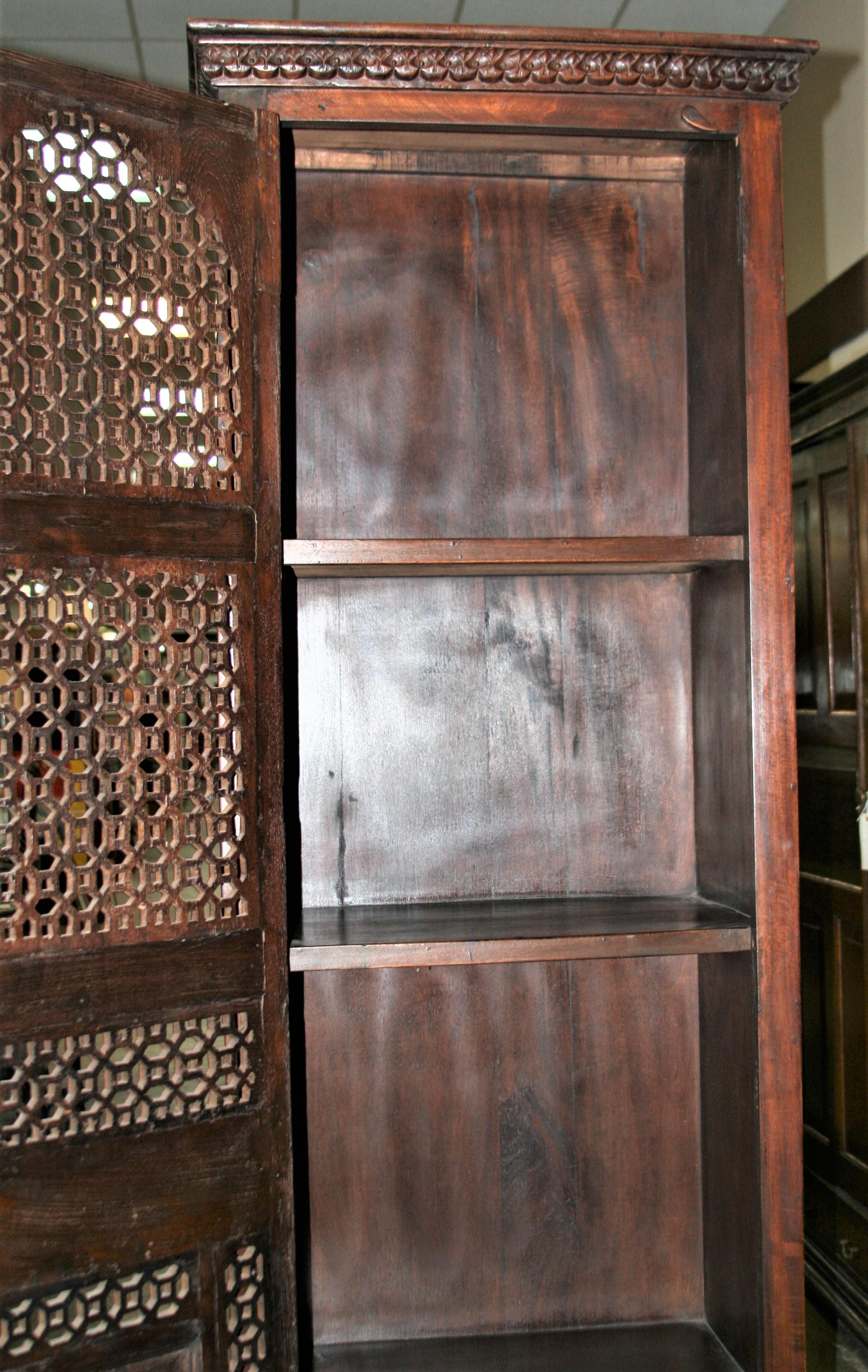 Custom Hand Crafted Teak Wood Cabinet Using a Door from 19th Century Mansion For Sale 3