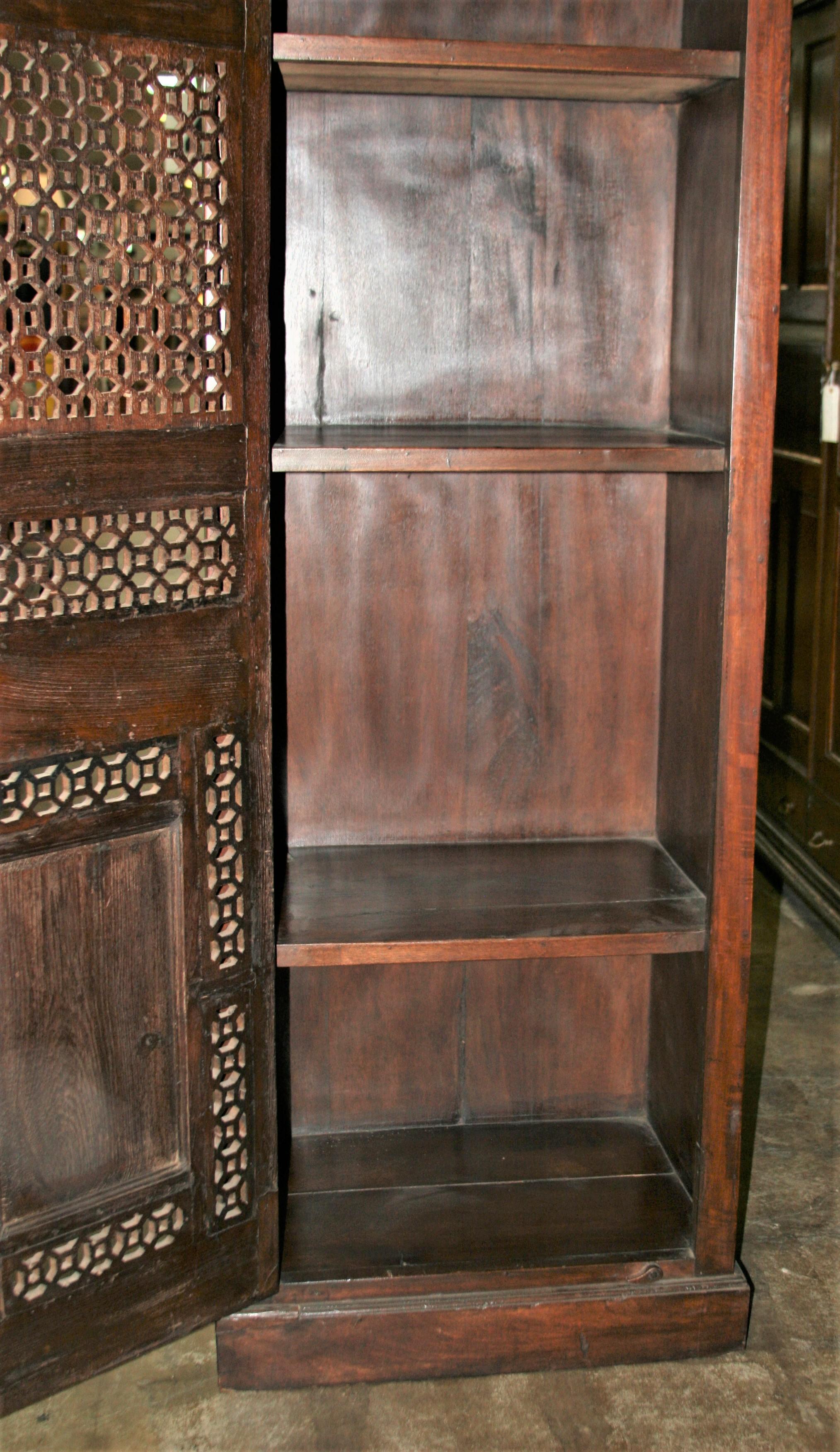 Custom Hand Crafted Teak Wood Cabinet Using a Door from 19th Century Mansion For Sale 4