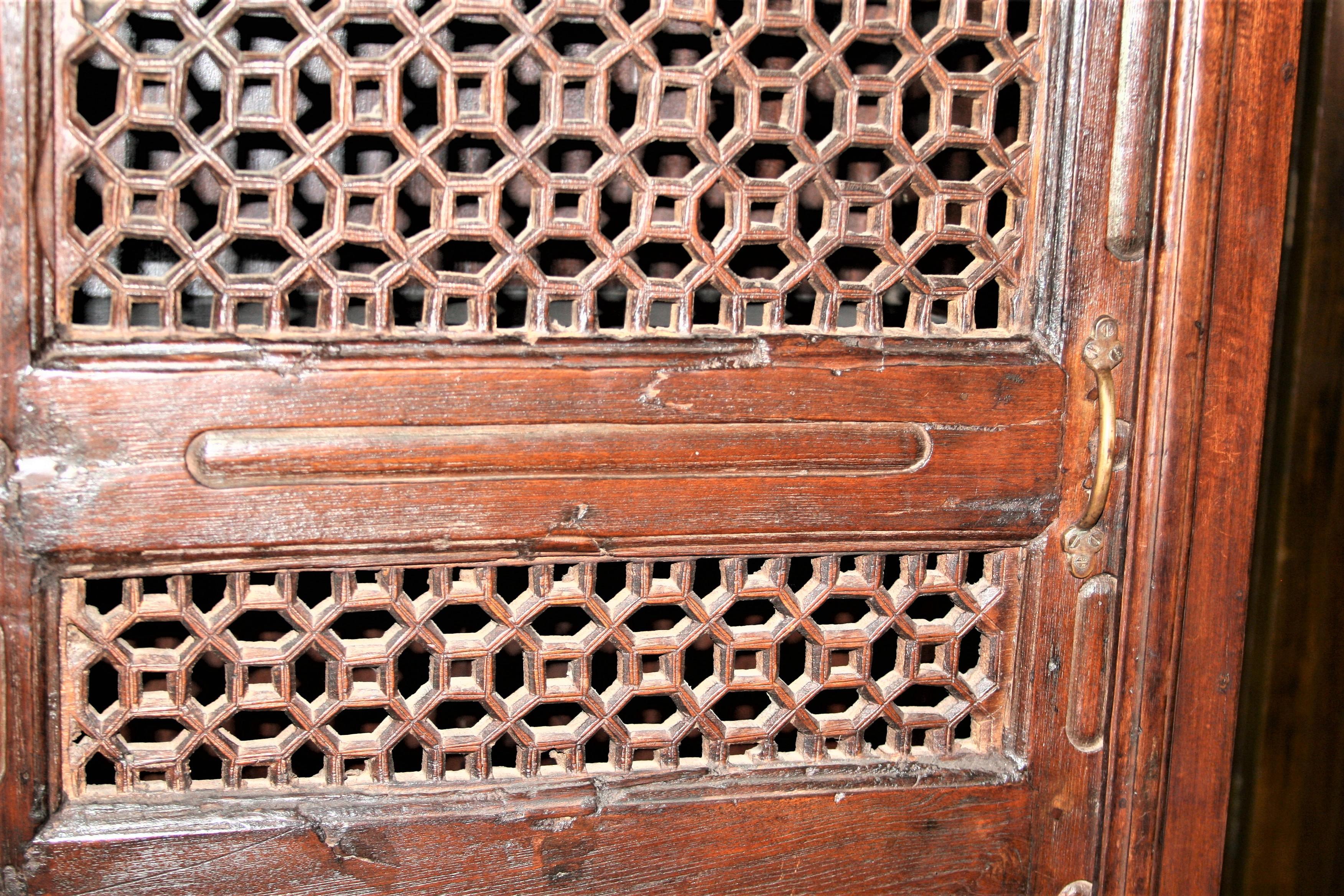 Hand-Crafted Custom Hand Crafted Teak Wood Cabinet Using a Door from 19th Century Mansion For Sale