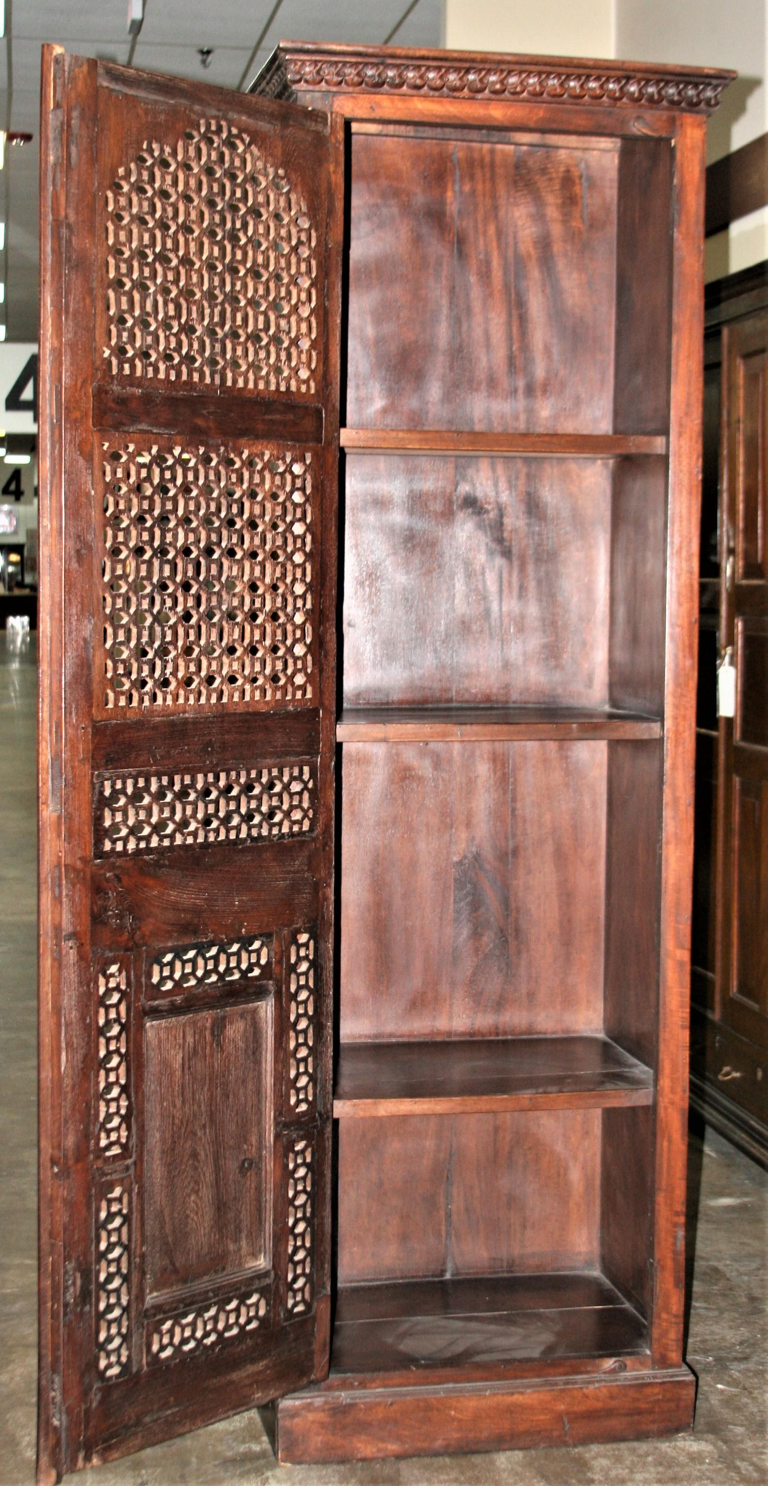 Custom Hand Crafted Teak Wood Cabinet Using a Door from 19th Century Mansion For Sale 1