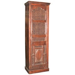 Custom Hand Crafted Teak Wood Cabinet Using a Door from 19th Century Mansion
